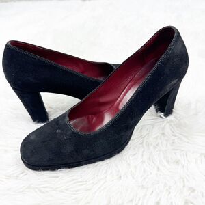 Hobbs London Round Toe Block Heel Suede Pumps Shoes